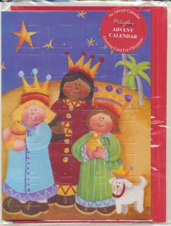 Children Religious Advent Calendar Card w/ Env & Prayer Pamphlet Type
