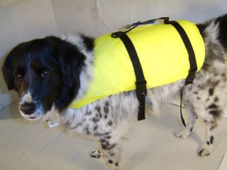 Dog Preserver Boating Life Jacket Safety Vest West Marine Med Yellow w
