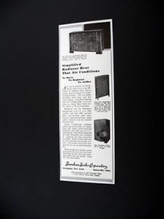 Burnham Boiler Corp Radiators Radiator 1937 print Ad