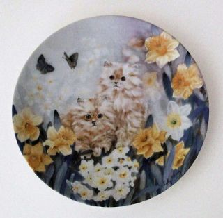 Bradford Collector Plate,Lily Chang Dancing Daffodils, Persian Kitten