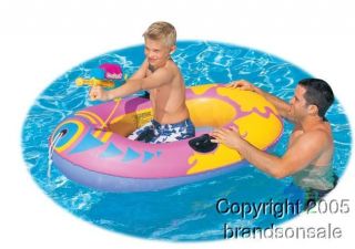 Kids Inflatable Pool Boat Raft W/ Water Squirt Gun Toy