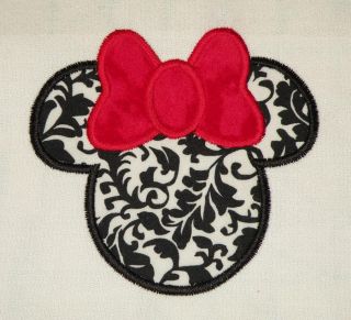 Minnie Mouse Ears with Bow Applique Machine Embroidery Design   2