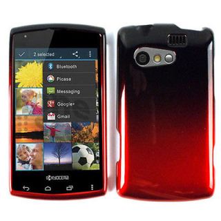Metallic Black Red Cover for Boost Kyocera Rise C5155 Faceplate Phone