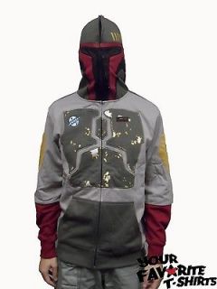 Star Wars Boba Fett Bounty Hunter Costume Full Face Licensed Zip Up