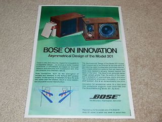 Bose 301 Speaker Ad, 1975, 1 page, Article, Info