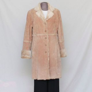 BRANDON THOMAS womens winter warm leather coat jacket, pile faux fur