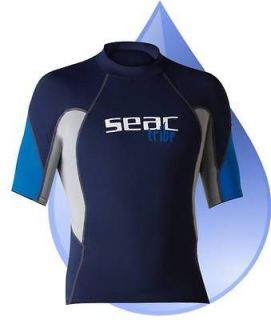 SEAC SUB Short Sleeve Rash Vest   6oz Lycra   Wetsuit Vest   Dive Surf