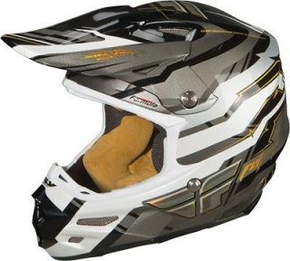 New Fly Racing Formula Stryper Helmet. Black / White. Mens 2X Large