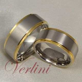 Rings Matte & 14K Gold Matching Set Wedding Bands His & Her Jewelry