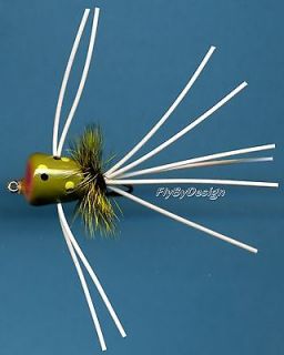 Panfish/Trout/Bream Fly Fishing Tan Belly Frog Popper   Choice of Hook