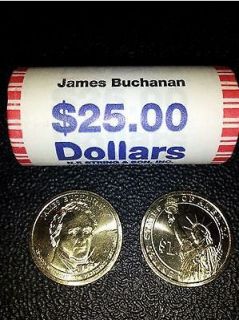 2010 D James Buchanan Presidential Dollar Uncirculated Roll
