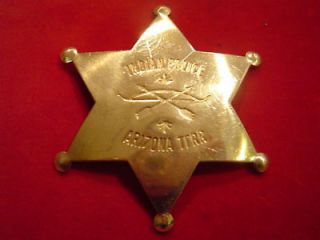 Brass Star Badge Indian Police, Arizona Terr.