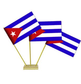 Pack Of 10 Cuba Cuban Table Flags Summer Sports Theme Party Decoration