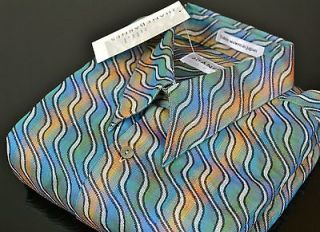 NWT Jhane Barnes Mens Japan Woven Insane Trippy Colors Casual Shirt