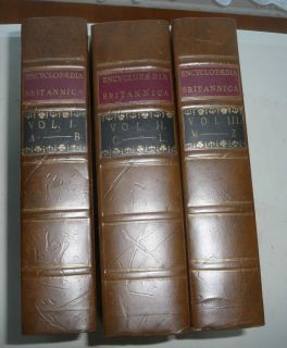 SET OF 3 VOLS ENCYCLOPEDIA BRITTANICA FIRST EDITION FROM 1771 REPLICA