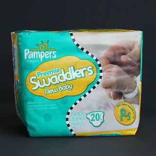 NIP Pampers Preemie Swaddlers Diapers New Baby P S Up To 6 Pounds/2.7