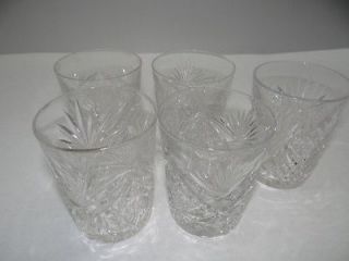 Vintage Used Whiskey Drink Tumblers Star Pattern Crystal Cups