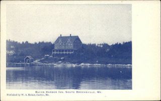 South Brooksville ME Bucks Harbor Inn c1910 Postcard