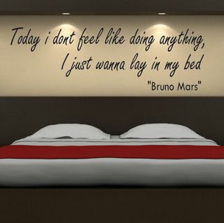 Bruno Mars.. Song Lyric Quote Stylish Wall Stickers / Wall Decals
