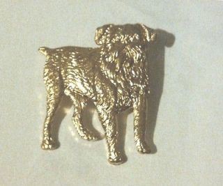 Kenart gilt pin Griffon Brussels Bruxellois Ewok toy Dog brooch