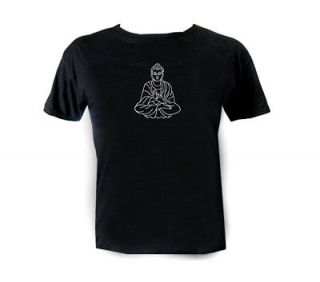 BUddah Buddhaism Buda Yoga clothes bedrucken black tshirt