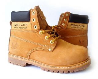 NEW KS MENS 6 GENUINE LEATHER WORKING BOOTS / WHEAT