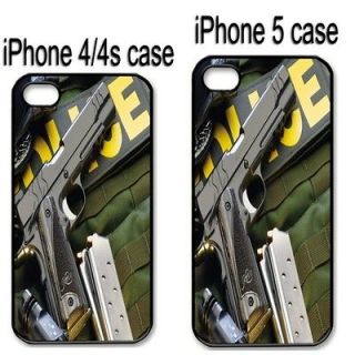 Green POLICE gun clip bullet proof vest military cop iPhone 4/4s & 5