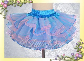 Organza Crinoline Petticoat Skirt Pettiskirt Pageant Dance Blue Purple
