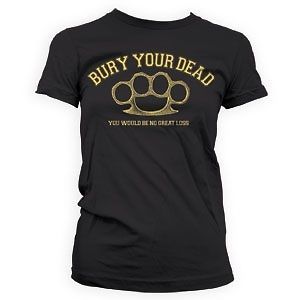 New Authentic Bury Your Dead Brass Knuckles Juniors T Shirt Size