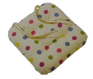 Polka Dot Tie On Seat Pad Dining Garden Cotton Chair Soft Cushion