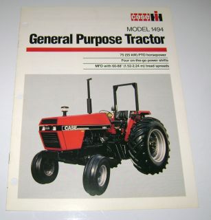 Case IH 1494 Tractor Spec Sheet / Sales Brochure Literature CIH No