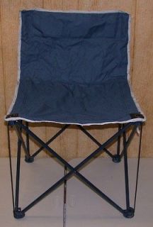 Folding Metal Frame Poly Canvas Camp Chair with Carrying Bag ~ Blue