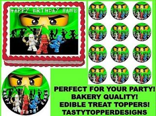 Green Ninja NEW Theme Edible Cake Topper Image Cupcakes ALL SIZES