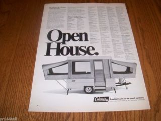 1968 OPEN HOUSE COLEMAN CAMPING TRAILER AD