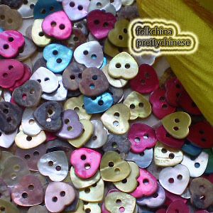 Mixed Heart 10mm Mother Of Shell Buttons Sewing Scrapbooking Beads