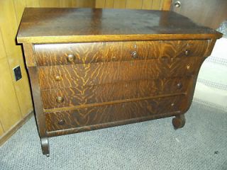 Late 1800s, Quarter Sawn Oak Empire Style Dresser