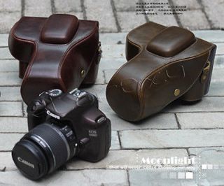 Leather camera case bag for Canon Rebel T3 XS XSi T1i T2i XT XTi 18