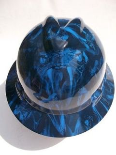 NEW Custom MSA V GARD Full Brim Hard Hat Blue VENOM snake Pattern