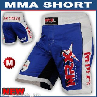 MMA Grappling Shorts UFC Blood Cage Fighter Shorts Blue/White Medium