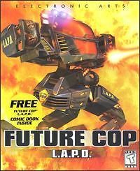 Future Cop LAPD PC MAC CD fly futuristic mech hovercraft robots gang