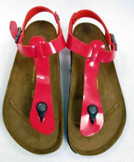 NEW Birkenstock Cairo Red Patent Thong Sandals Womens 9 EUR 40