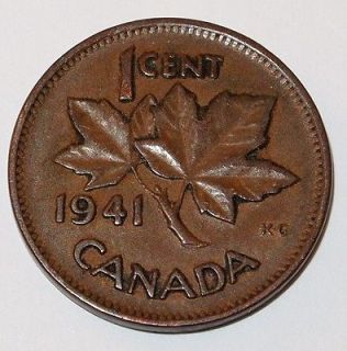 1941 Canada Canadian PENNY 1 one CENT small cent COIN