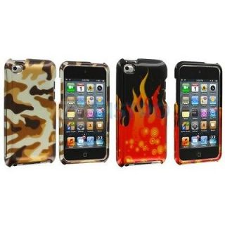 Camouflage+Red Flame Case Cover Accessories For iPod Touch 4th Gen 4G