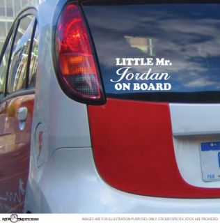Personalised Name Little Mr. ON BOARD Baby Vinyl Car Decal Sticker