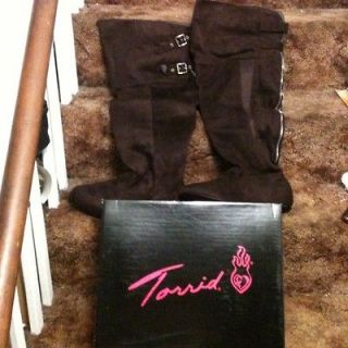 Brown Torrid Boots Size 11 Annie Over Knee Suede Wide Calf Riding lot