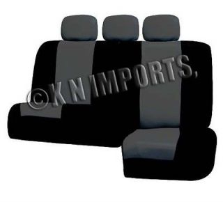 BLACK & GRAY 1SET SPLIT REAR BENCH CAR SEAT COVER FOR VAN,SUV,TRUCK