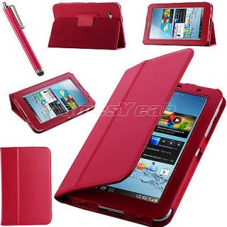 Red PU Leather Folio Case Cover Stand For Samsung Galaxy Tab 2 7.0