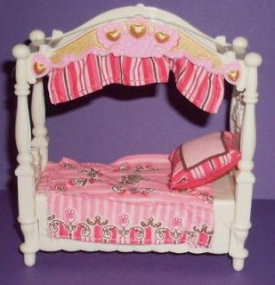 PRICE Dollhouse Loving Family PINK & WHITE Girls Canopy BED Sold Out