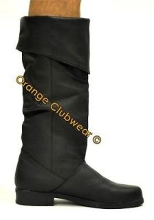 PLEASER Mens Leather Medeival Pirate Knee High Renaissance Boots