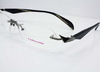 Grey Black Rimless Titanium Plate Men Wide Eyeglass Frame RX LT738 2
